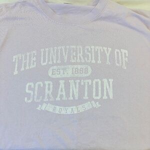 VINTAGE The University of Scranton Mens XXL Purple Short Sleeve Tee Shirt